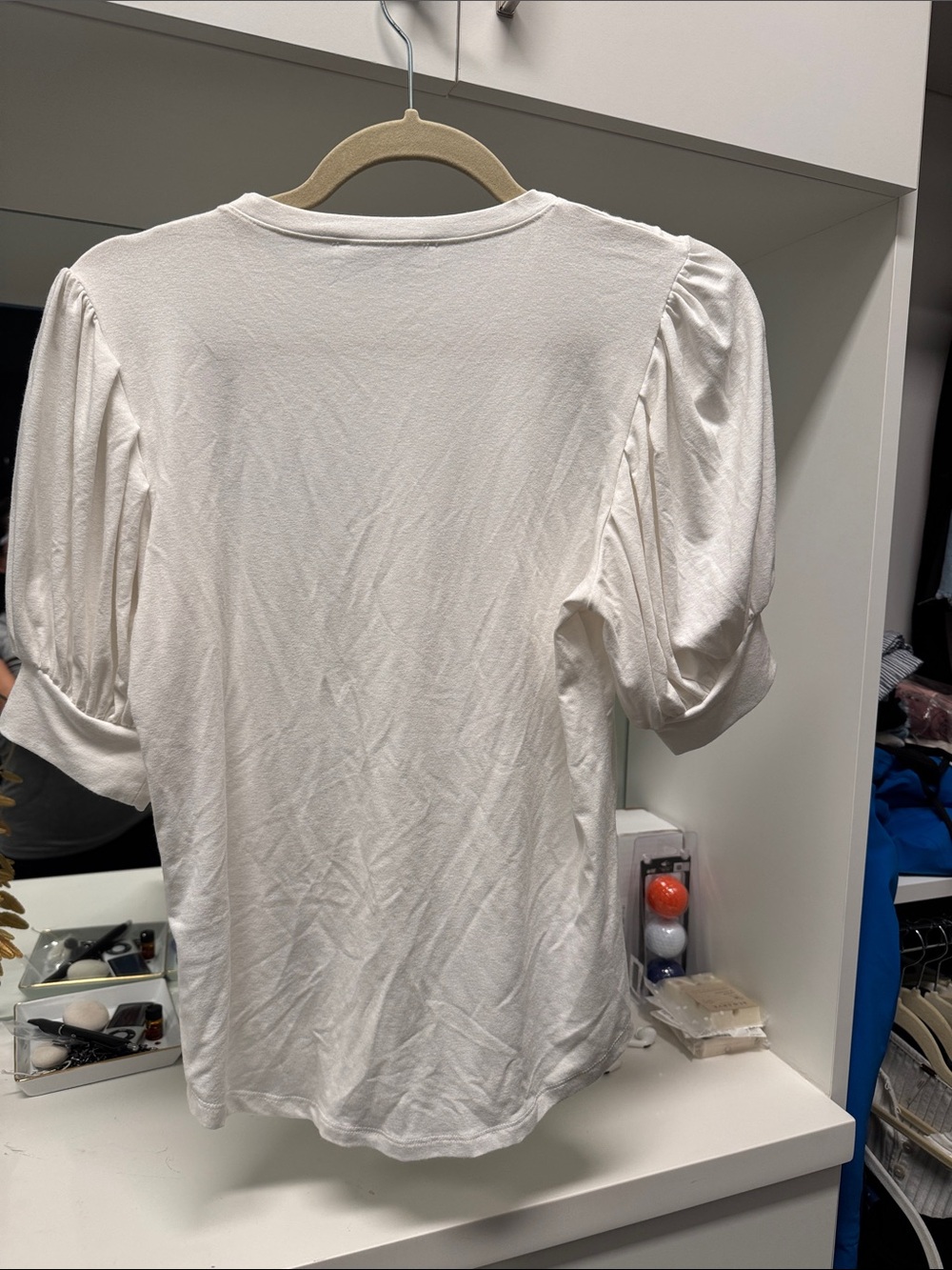 Frame White Puff-Sleeve Crew Tee - Picture 2 of 2